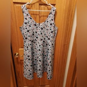 Torrid Size 2 (XXL/2X) Sleeveless Light Blue Dress with Floral Pattern